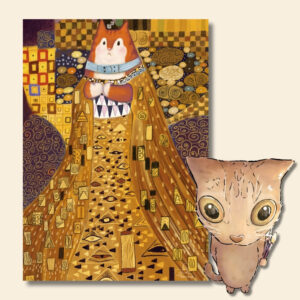 Złoty portret kota